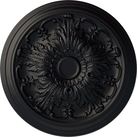 Ekena Millwork Damon Ceiling Medallion (Fits Canopies up to 3 3/8"), Hand-Painted Steel Gray, 20"OD x 1 1/2"P CM20DASGS